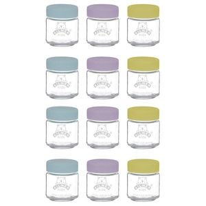 Kilner Kids 12pc Glass Jar Canister Baby Food Storage Set W/ Lid 110ml