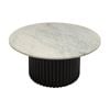 Terri 70cm Marble Coffee Table Black White