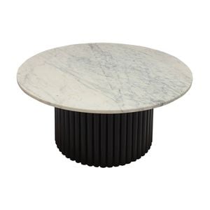 Terri 70cm Marble Coffee Table Black White