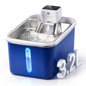 Advwin 3.2L Pet Water Fountain Stainless+ 3 Pack Filter Replacement Steel Cordless Pet Water Dispenser