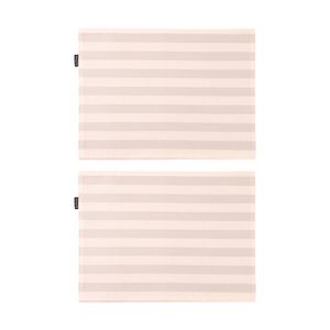 2x 4pc Bas Phillips Printed Linen Looks Placemat Set Natural Stripes 33x45cm