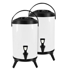 SOGA 2X Stainless Steel Insulated Beverage Dispenser with Tap 10L White
