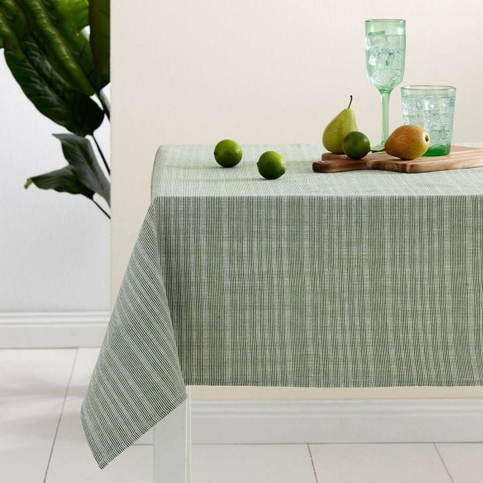 Ladelle Green Cotton Rich Tablecloth 150 x 300 cm
