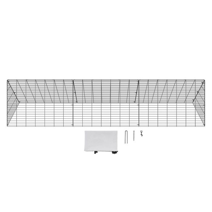 VEVOR 300x71x61.5cm Chicken Tunnel Black with Corner Frames