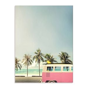 Artey | Surf Bus Pink - Stretched Canvas - Stretched Canvas - 112 x 150cm