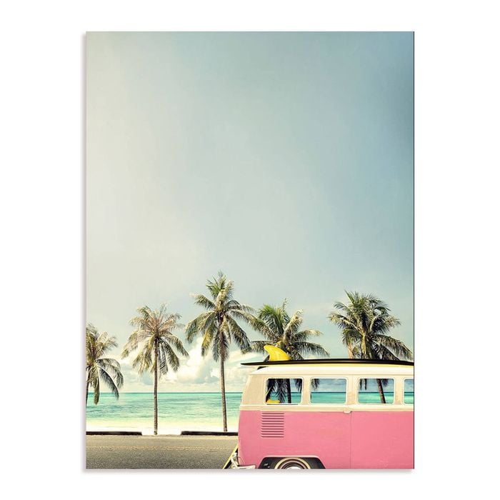 Artey | Surf Bus Pink - Stretched Canvas - Stretched Canvas - 112 x 150cm