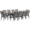FurnitureOkay Mosman 11-Piece Sintered Stone Outdoor Extendable Dining Setting - Charcoal