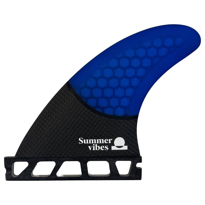 Summer vibes Power Fibreglass Honeycomb/Carbon Fins - Small - Future Compatible Blue