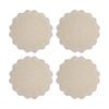4pk Casa Domani Banda Scallop Placemat 38cm - Cream