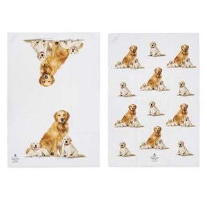 Ashdene Puppy Love Set Of 2 Tea Towels - Golden Retriever