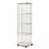 Advwin 4-Tier Rolling Bookshelf Storage Bookcase Vertical Display Unit Book Organizer Shelf