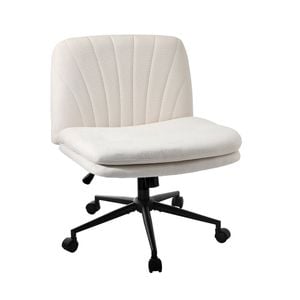 Oikiture Armless Office Desk Chair Linen Beige