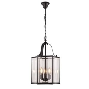 Vencha Brentwood 3 Light Traditional Pendant - Black