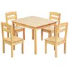 Costway 5pcs Table & Chairs Set Solid Wood Kids Activity Desk
