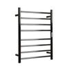 Hotwire 80W 700 x 530mm Stainless Steel 8 Bar Flat Round Heated Towel Rail with Timer