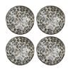 4pk Lvd Flower Decorative Round Coconut Capiz Trinket/jewellery Bowl 13x13x6cm