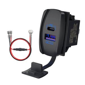 Exotronic USB-C & USB QC3.0 Rocker Mount Socket