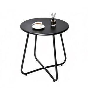 Alston 45cm Round Side Table Powder Coated Steel Coffee Table Rust-proof Nightstand