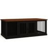 Paws and Willow Double Night Sky with Espresso Top  Wooden Dog Crate Hinged Door with Bars