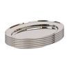Argon Tableware 6x Oval Serving Platters - 25 x 17cm - Stainless Steel Dinner Tray Oval Plate Small Appetizer Serving Dishes