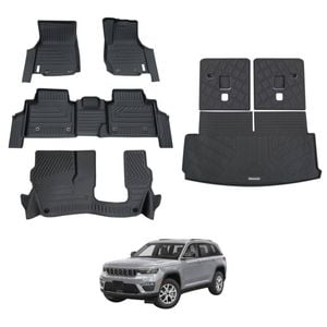 AUSGO Car Floor Mats for Jeep Grand Cherokee L WL Series 7-Seat 2021-Onwards All-Weather Floor Liners