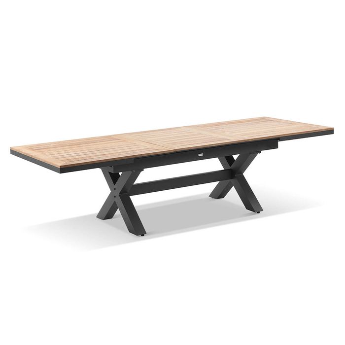 Austin Outdoor 2.2m - 3m Extension Teak Timber and Aluminium Dining ...