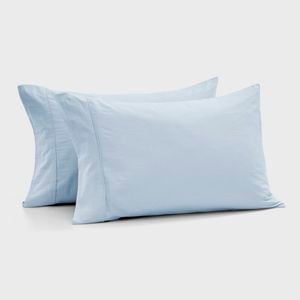 Dreamaker Bonnie Washed Cotton Standard Pillowcase Twin Pack Sky 48x73cm
