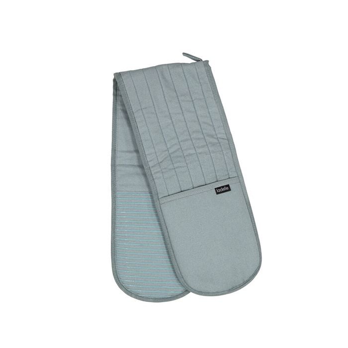 Ladelle Lennox Double Oven Mitt Heat-Resistant Kitchen Gloves Ice Blue