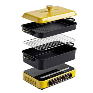 YOPOWER 2000W Induction Cooktop and Cookware Set Yellow