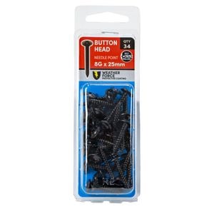 Titan  8G x 25mm Black Button Head Screws - 34 Pack