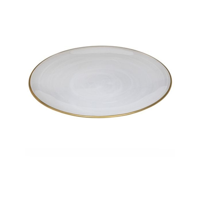 Ismay Round 21cm Glass Plate Food Dish Serving Tableware - White