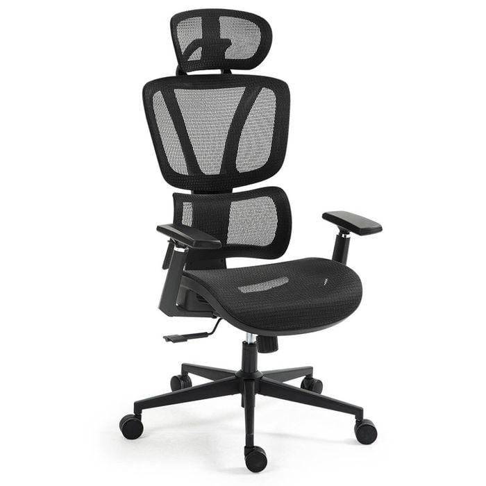 FORTIA Ergonomic Office Desk Chair, Coolmesh Fabric, Adjustable Lumbar Support, Headrest, Armrest and Recline, Black