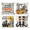Catzon 4 Pcs Scary Throw Pillow Covers Linen Cushion Case for Decor 40X40cm