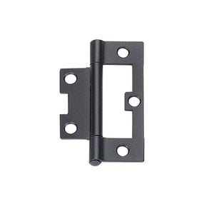 Delf 75mm Black Fixed Pin Non Mortise Hinge - 12 Pack 