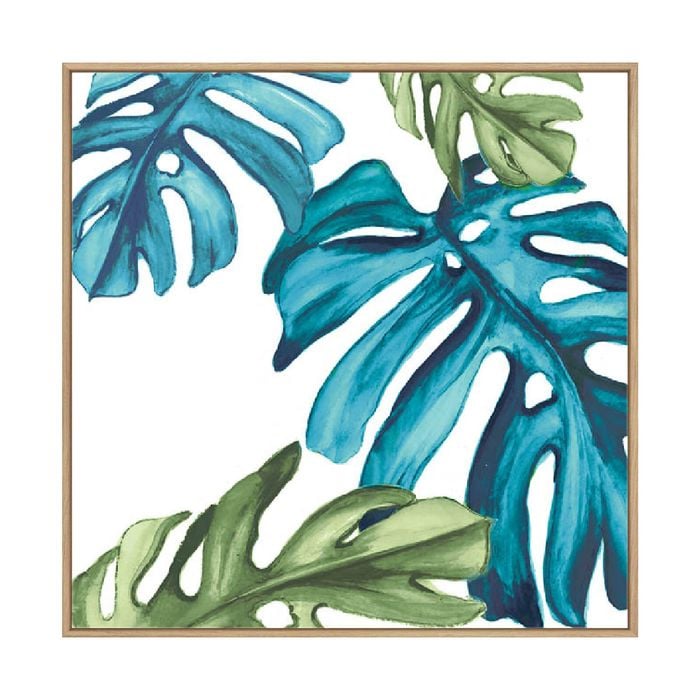 Artey | Palm Leaves I - Framed Canvas - Natural Frame - 50 x 50cm