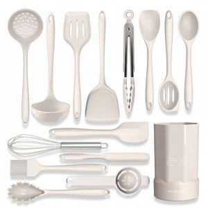 Dishwasher Safe Silicone Cooking Utensils Set - 446°F Heat Resistant for Nonstick Cookware