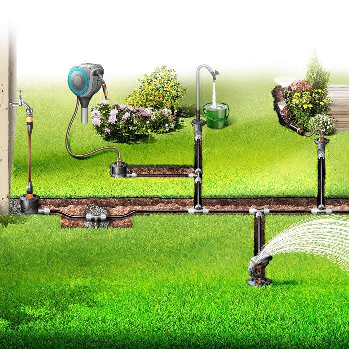Gardena Raccordo A T 25 Mm - Connettore Per Tubo Con Sistema Quick & Easy - Colore Nero/Grigio 2771-20 - 2