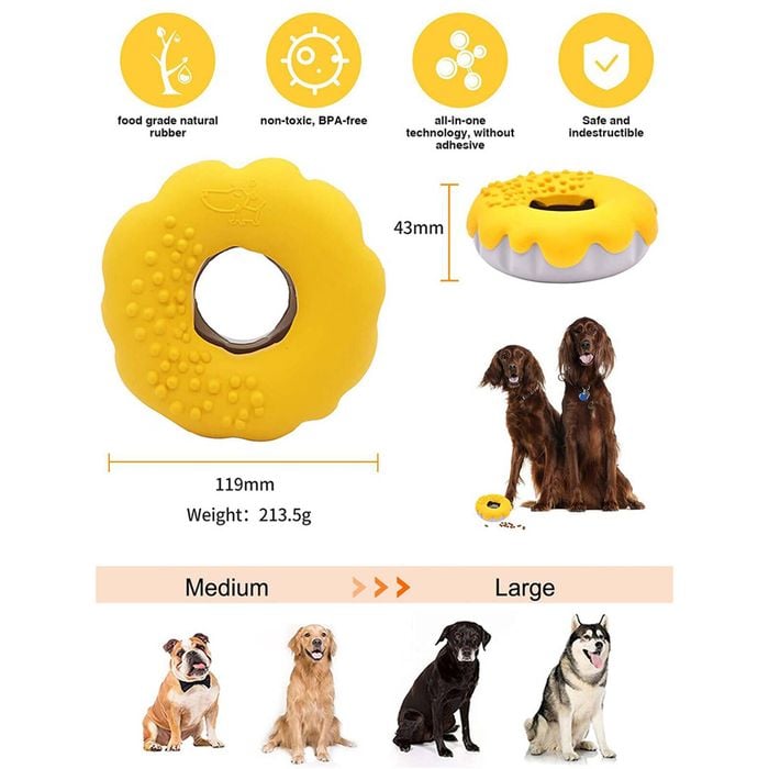 Petopia Ultra Tough 12cm Rubber Mochi Donut Dog Toy Assorted - Main Image