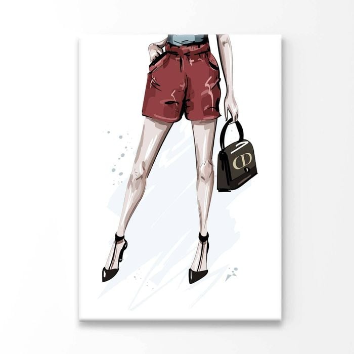 Black Heels with Luxury Bag Print 100% Australian Made 60x90cm (Stretched Canvas)