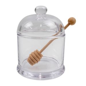 Glass Honey Jar Set With Dipper
