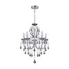Lexi Lighting Rovert Chandelier Small Chrome Smoke Metal Crystal 5 Bulbs