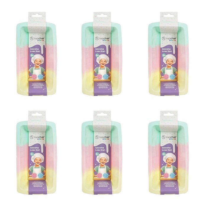 6PK Topchef Pastel Silicone Heat Resistant Baking Pan - Loaf Cotton Candy