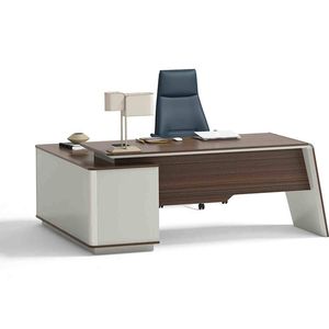 Modern Furniture ANDERS Executive Desk Reversible Return 2.0M - Hazelnut & Beige