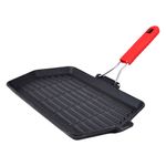 Bergner 26x26cm Cast Iron Square Grill Pan - Black