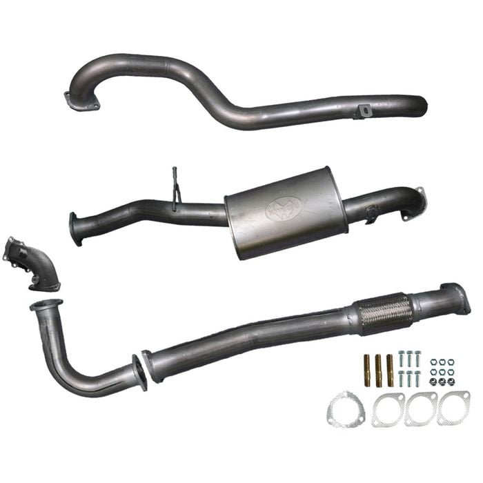 Ignite Exhausts Turbo Back For Nissan Gu Patrol 4.2l Leaf Spring Ute 3" Dump Pipe & Muffler Raw Aluminised Steel