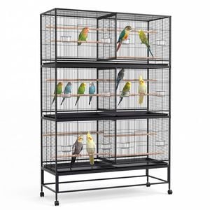 Advwin 1.8M Bird Cage DIY Multi Compartment Parrot Aviary with Stand for Small Pet Birds