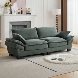 Homfurn Modern 3 Seater Cloud Sofa, Green