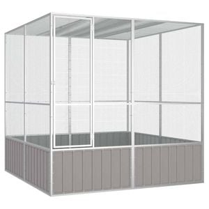 vidaXL Bird Cage Grey 213.5x217.5x211.5 cm Galvanised Steel