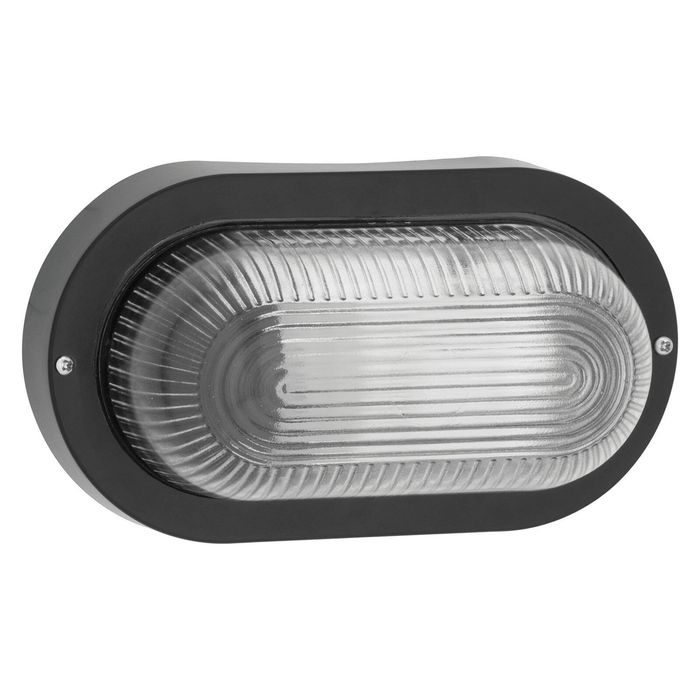Arlec 205mm Black Bulkhead Oval Bunker Light - Bunnings Australia