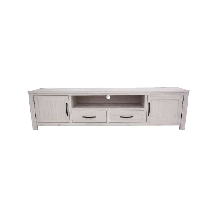 Foxglove ETU Entertainment TV Unit 216cm 2 Drawer 2 Door Mt Ash Wood - White